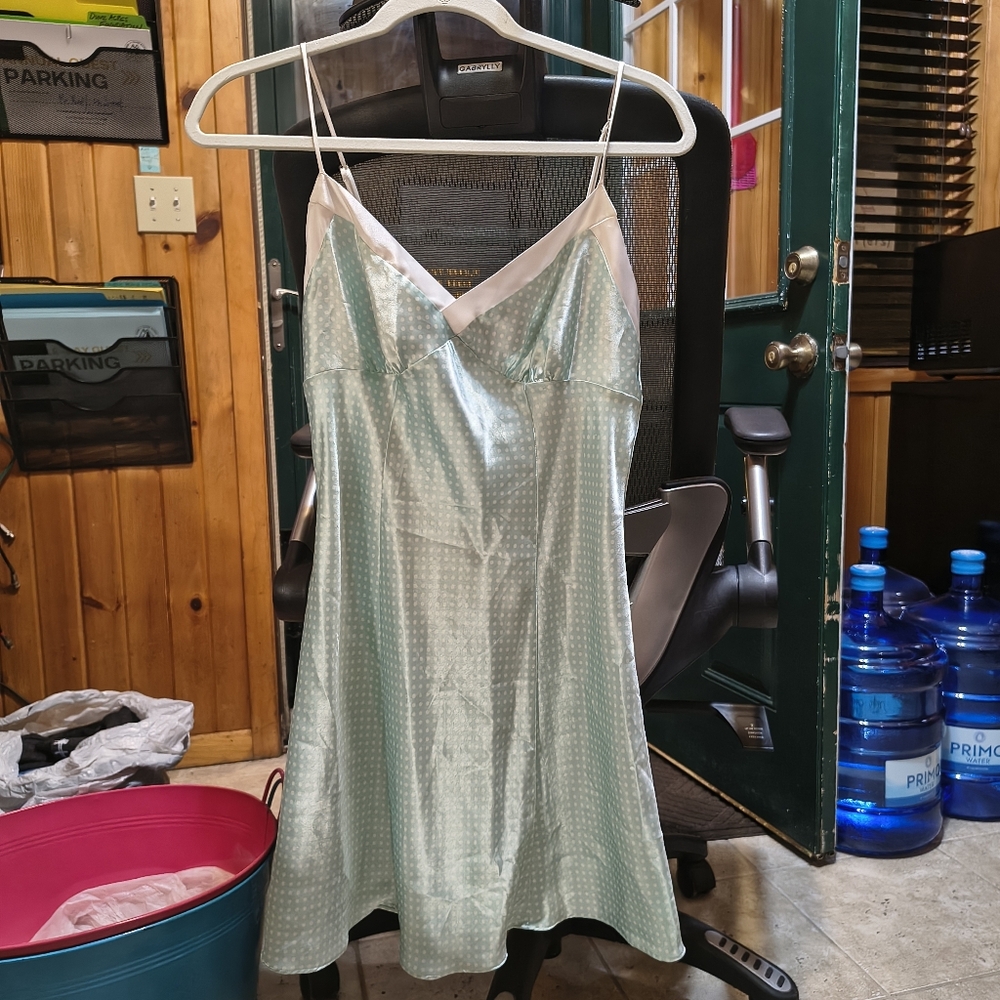 Mint Green With Polka Dot Nightgown/Slip